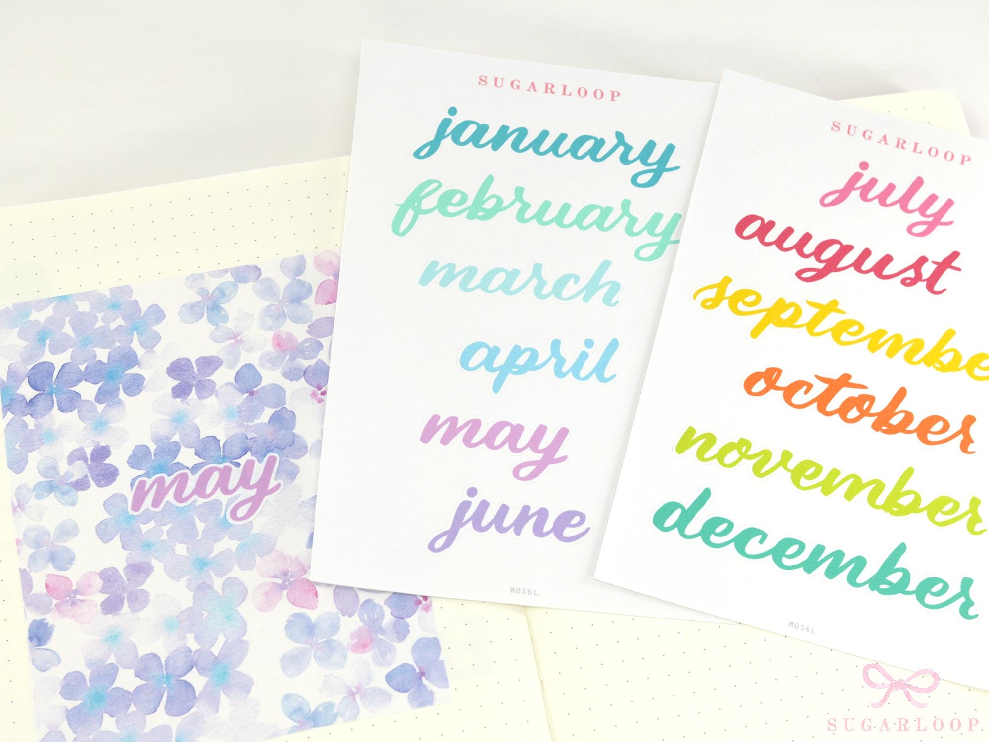 Large Months of The Year Planner and Bujo Stickers: 3.5in (90 mm)