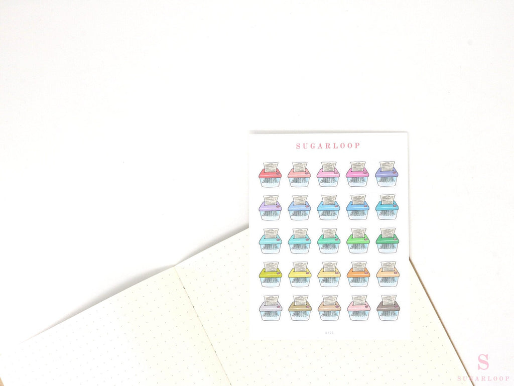 Cute Kawaii Paper Shredder Icon Planner & Journal Stickers