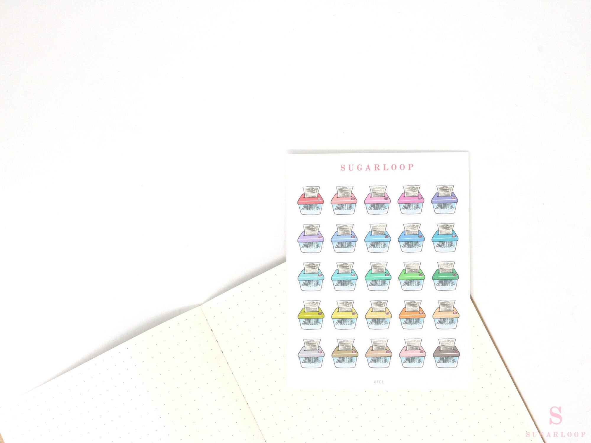 Cute Kawaii Paper Shredder Icon Planner & Journal Stickers