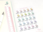 Reading Book Club Cute Vintage Style Owl Stickers for Journals & Planners: Rainbow