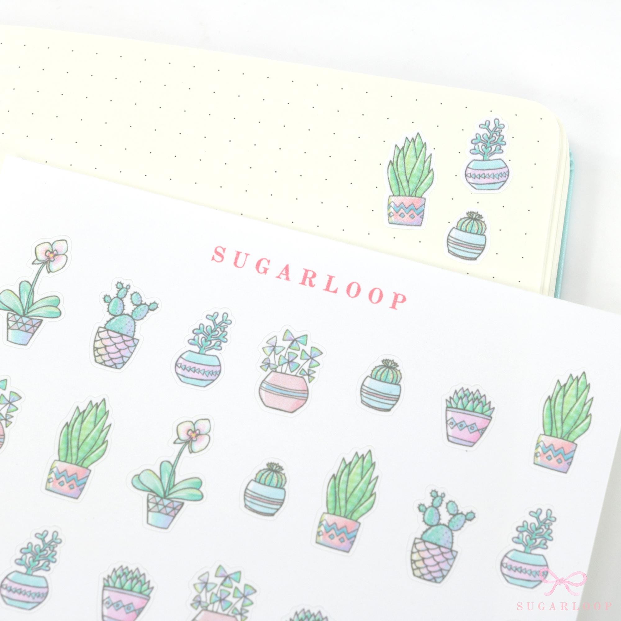 Cute Hand-Drawn Pot Plant Stickers – Bujo & Planner Stickers for Planning and Journaling