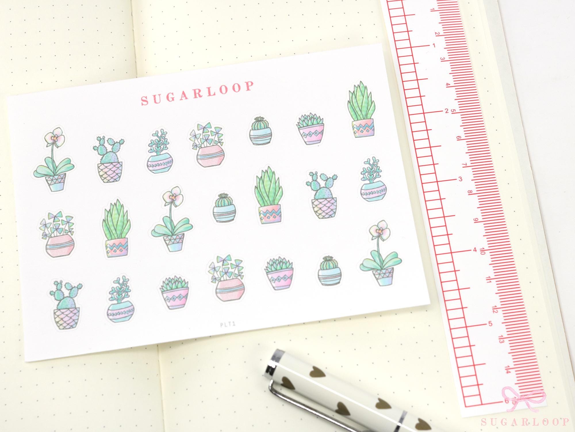 Cute Hand-Drawn Pot Plant Stickers – Bujo & Planner Stickers for Planning and Journaling