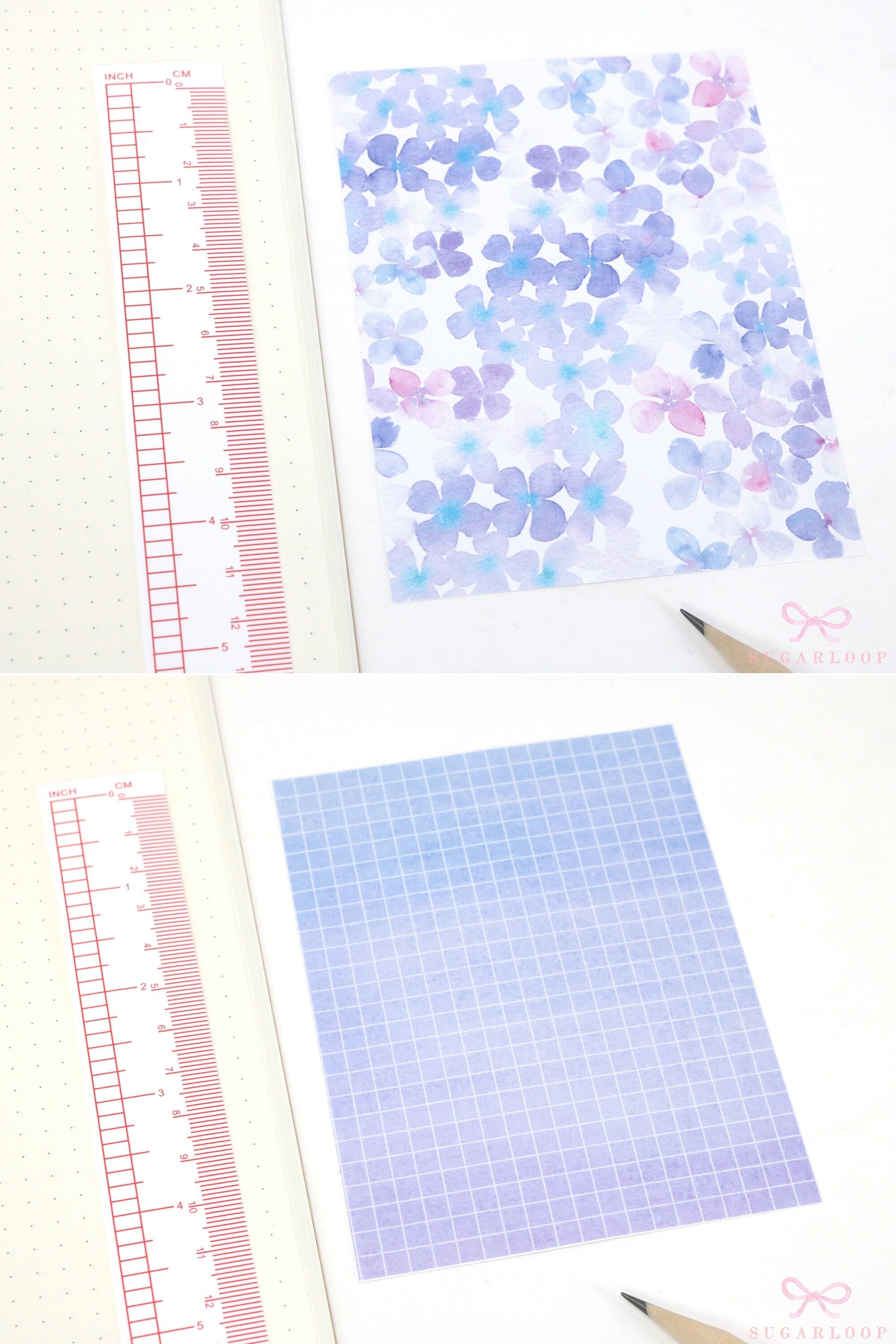 Opaque  Quarter Letter Sized  Printed Paper Stickers for Journaling  Planners & Bujo