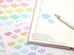 Rainbow Date Night Script Icon Stickers – Bujo & Planner Stickers for Journaling and Planning