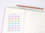 Hand lettered Script Icon Planner Stickers -  Rainbow, PTO, Paid Time Off, Office, Work & Holiday Bujo Stickers