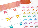 Hand lettered Script Icon Planner Stickers -  Rainbow, PTO, Paid Time Off, Office, Work & Holiday Bujo Stickers