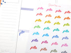 Hand lettered Script Icon Planner Stickers -  Rainbow, PTO, Paid Time Off, Office, Work & Holiday Bujo Stickers