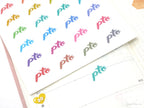 Hand lettered Script Icon Planner Stickers -  Rainbow, PTO, Paid Time Off, Office, Work & Holiday Bujo Stickers