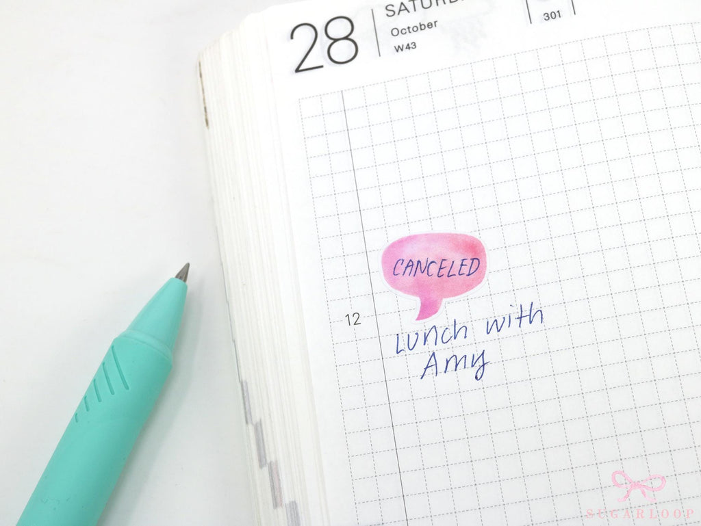 Speech & Thought Bubbles Writable Bujo Planner Stickers: approx 0.75 in (20 mm) wide