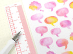 Speech & Thought Bubbles Writable Bujo Planner Stickers: approx 0.75 in (20 mm) wide