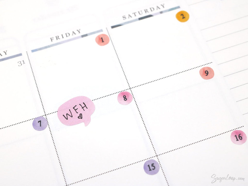 Speech Bubble Bujo Planner Stickers: Rainbow Watercolor