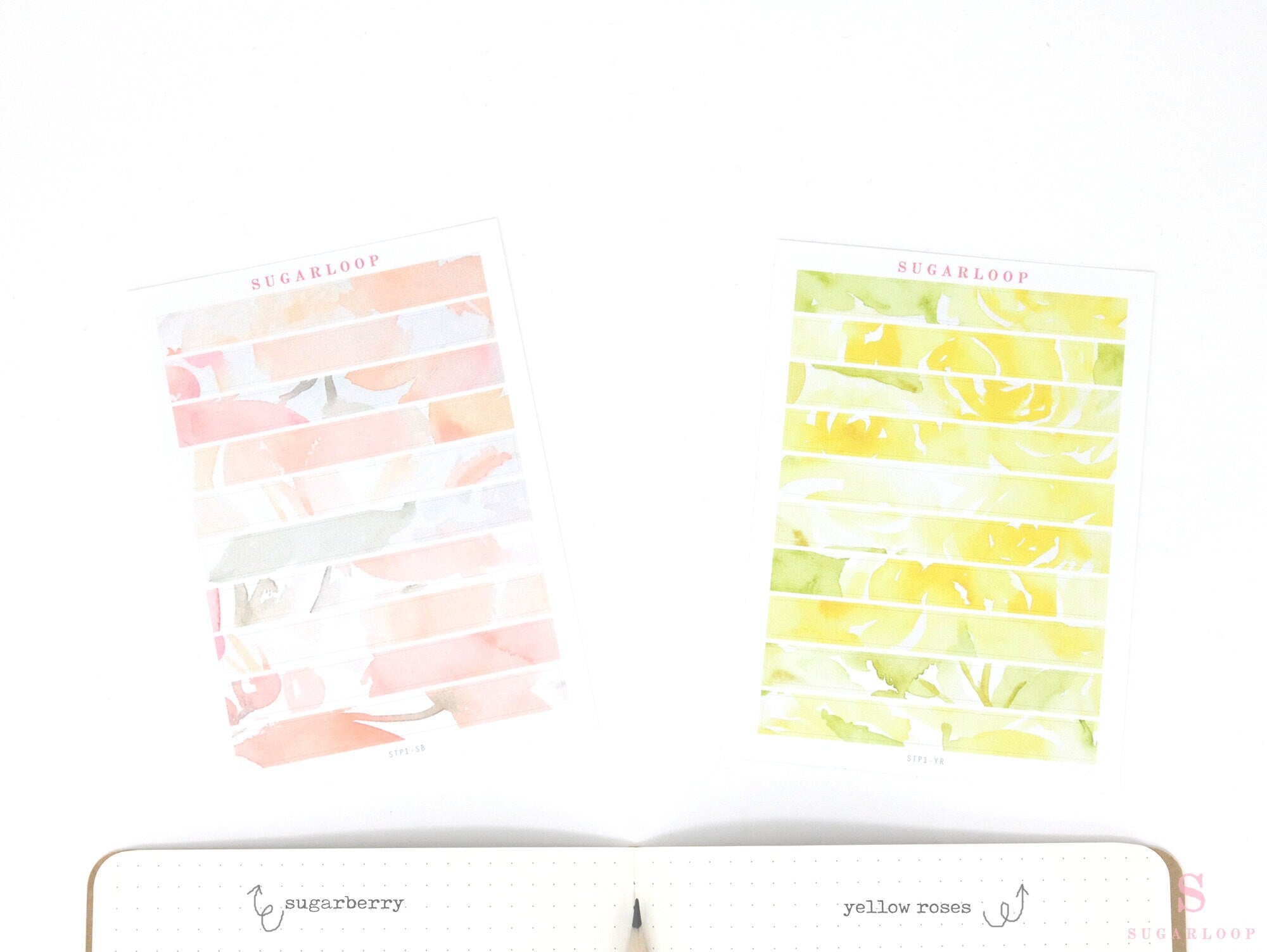 Washi Style Strip Bujo Planner Stickers: 3.125 in (79 mm) x 0.5 in (12 mm)