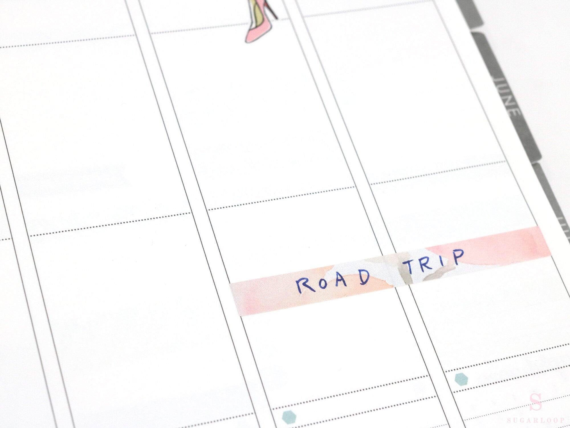 Washi Style Strip Bujo Planner Stickers: 3.125 in (79 mm) x 0.5 in (12 mm)