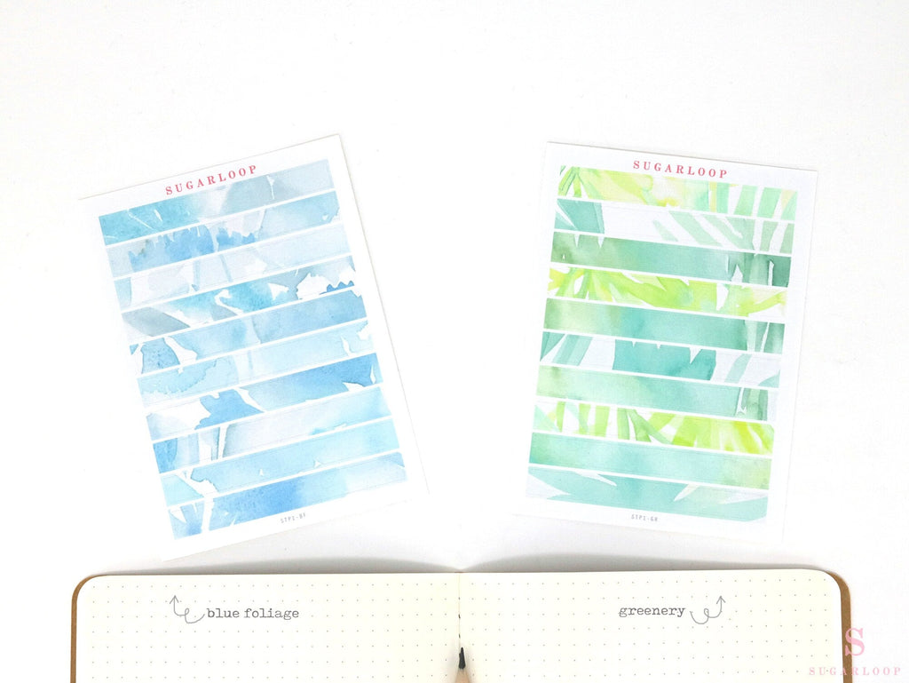 Washi Style Strip Bujo Planner Stickers: 3.125 in (79 mm) x 0.5 in (12 mm)