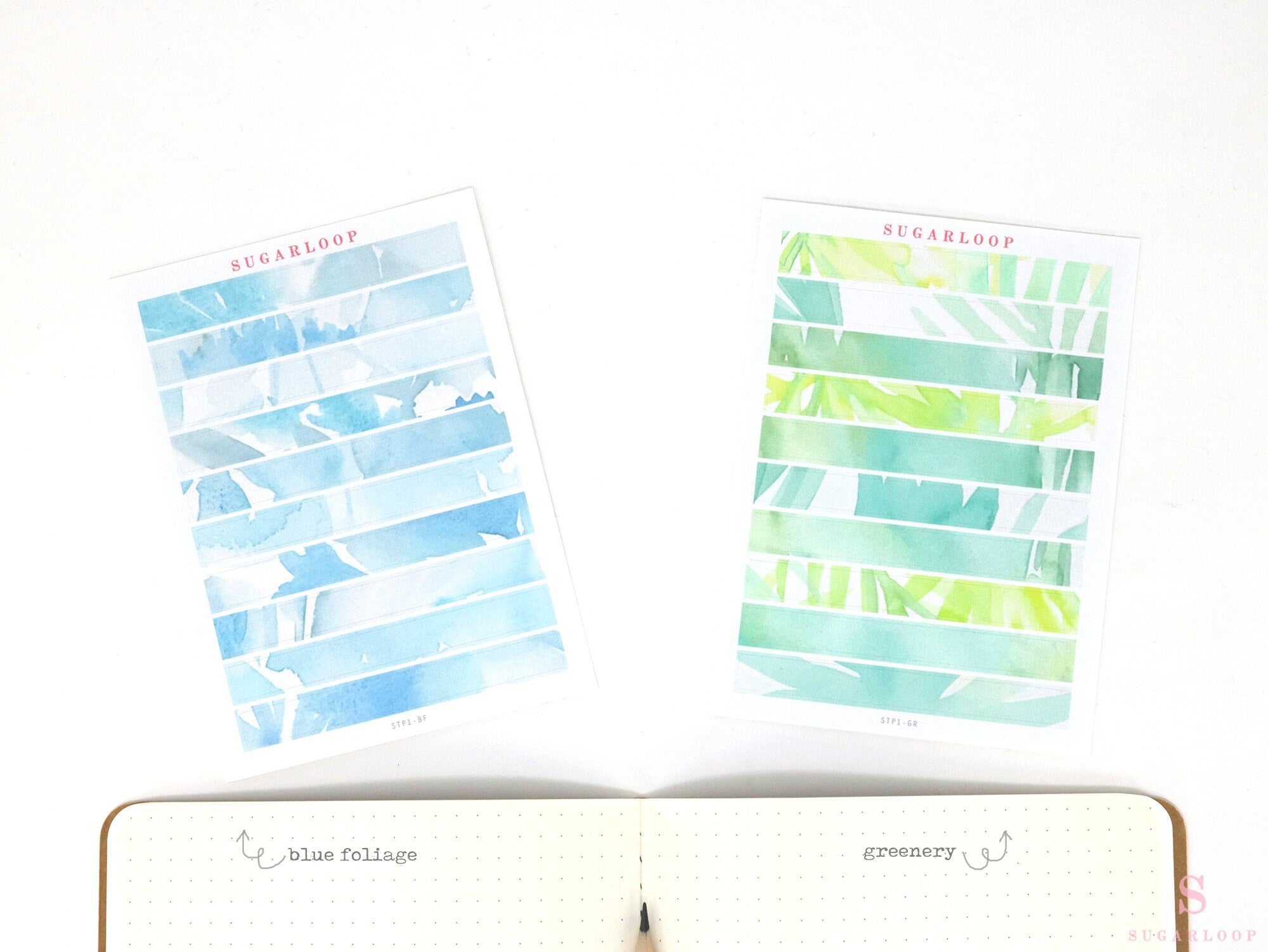 Washi Style Strip Bujo Planner Stickers: 3.125 in (79 mm) x 0.5 in (12 mm)