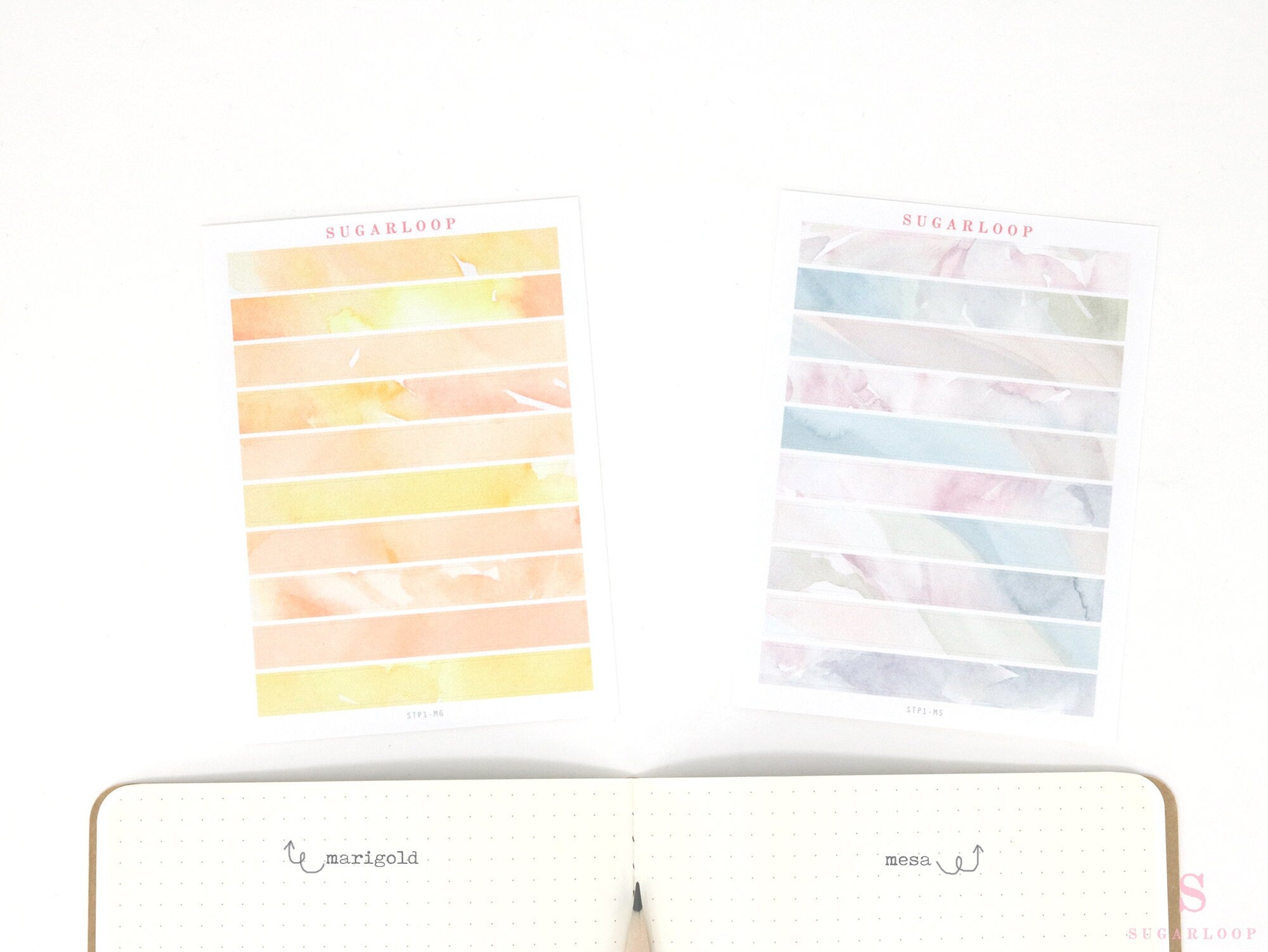 Washi Style Strip Bujo Planner Stickers: 3.125 in (79 mm) x 0.5 in (12 mm)