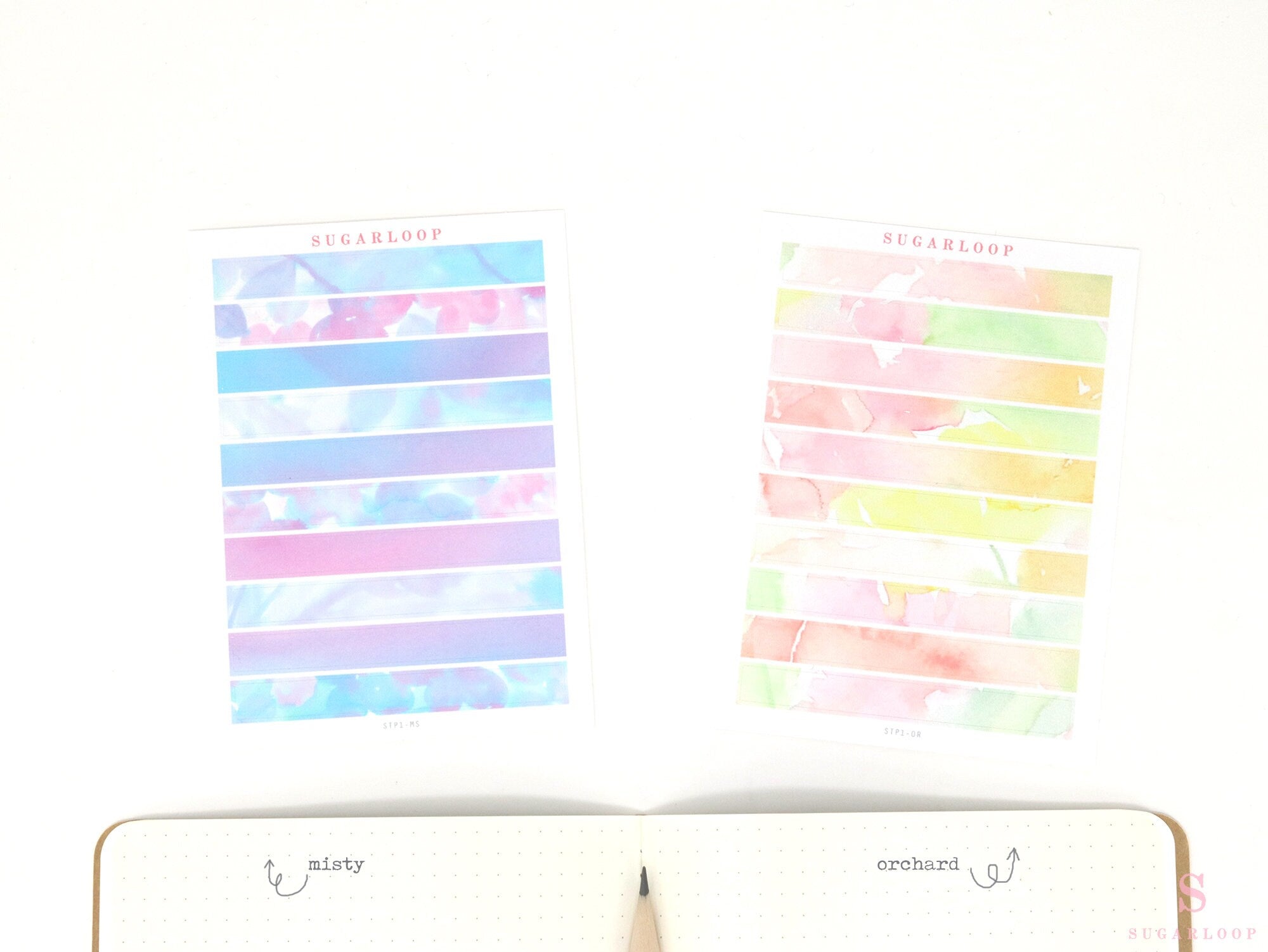 Washi Style Strip Bujo Planner Stickers: 3.125 in (79 mm) x 0.5 in (12 mm)