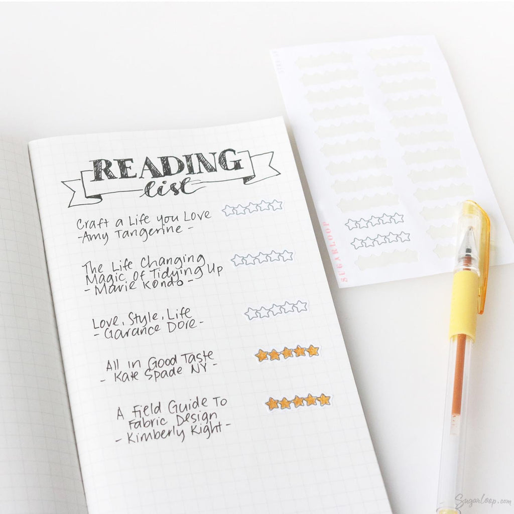 Five Star Rating Sticker for Planners and  Journals
