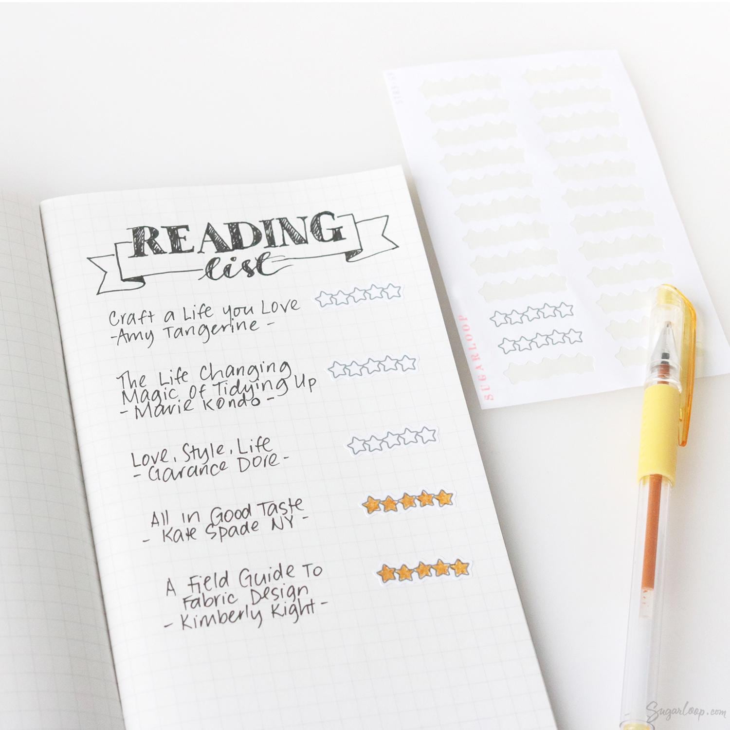 Five Star Rating Sticker for Planners and  Journals