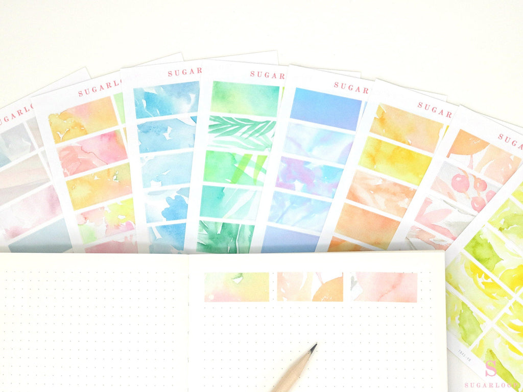 Box Bujo Planner Stickers: 1.5 in (38 mm) wide & 0.7  in (17 mm) tall