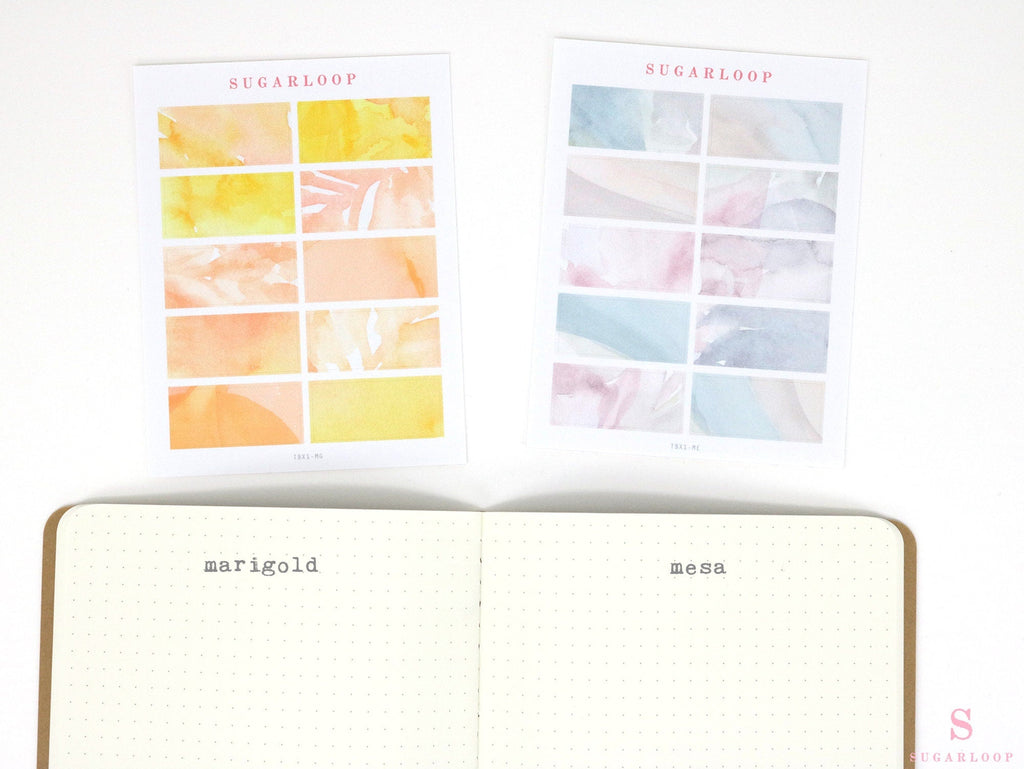 Box Bujo Planner Stickers: 1.5 in (38 mm) wide & 0.7  in (17 mm) tall