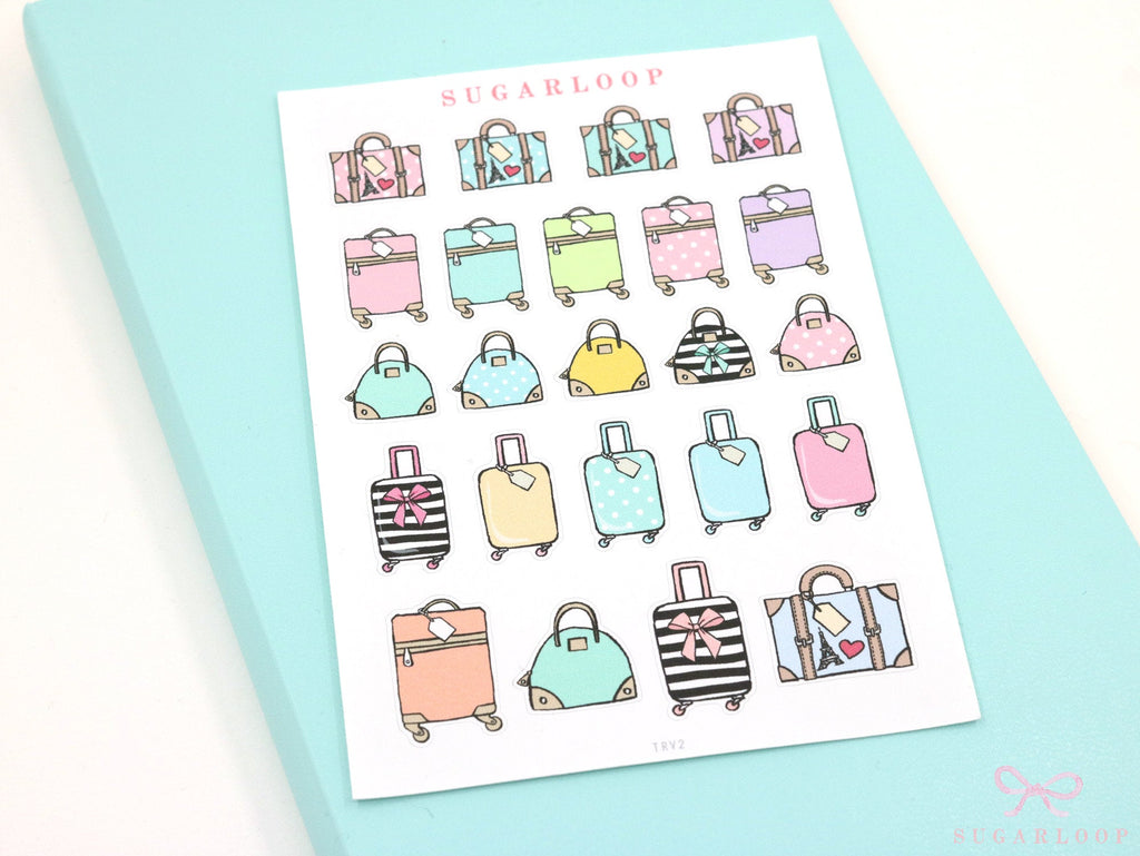 Travel Trip Holiday Bujo Planner & Journal - Icons and Deco Stickers