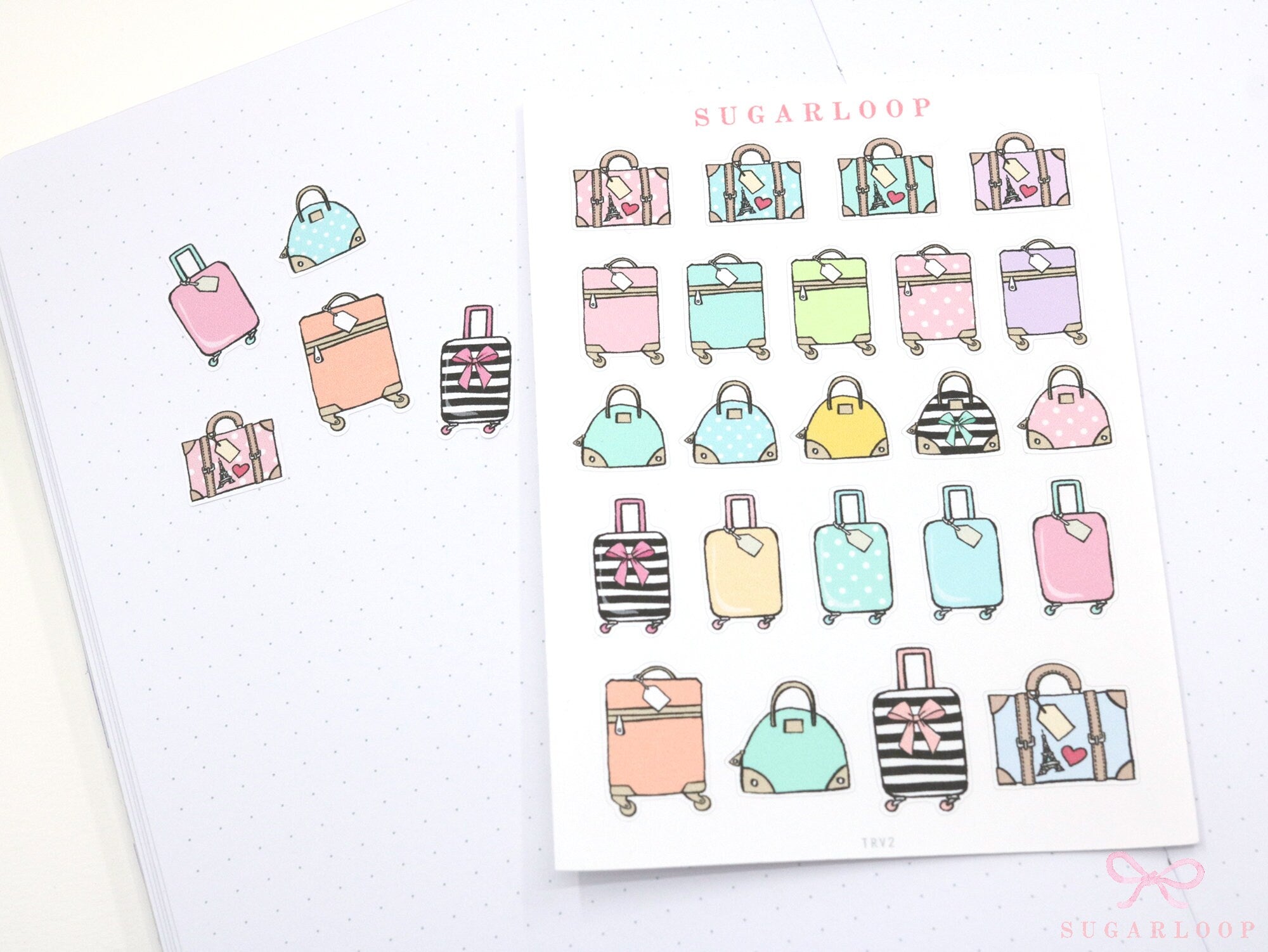 Travel Trip Holiday Bujo Planner & Journal - Icons and Deco Stickers