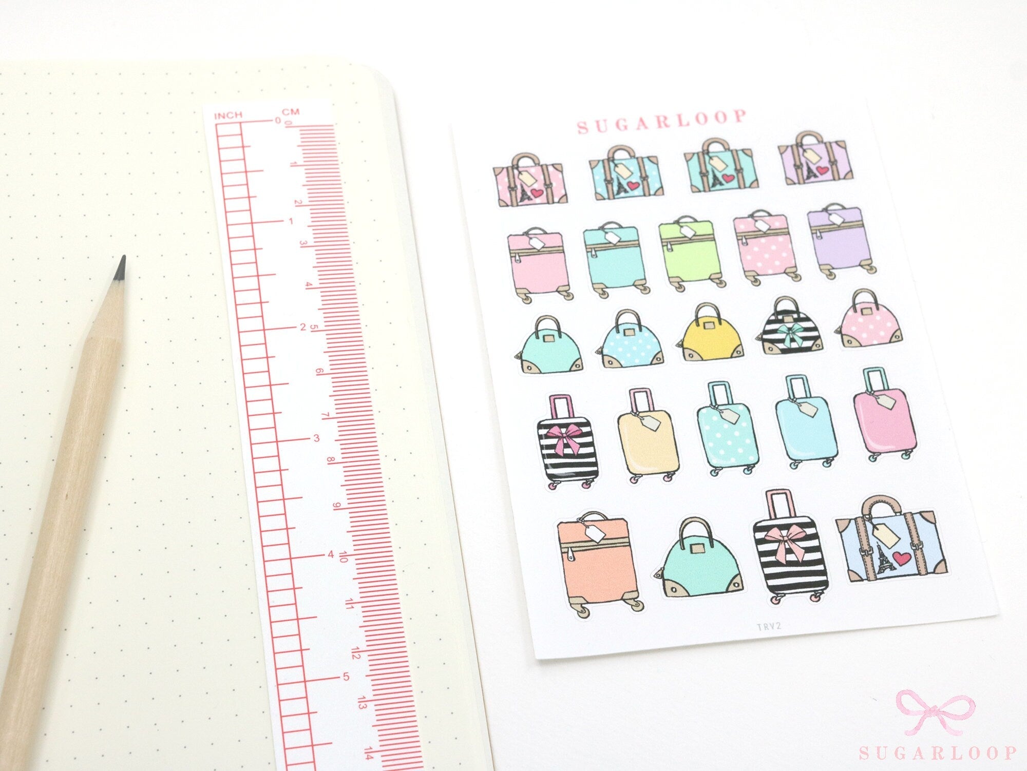Travel Trip Holiday Bujo Planner & Journal - Icons and Deco Stickers