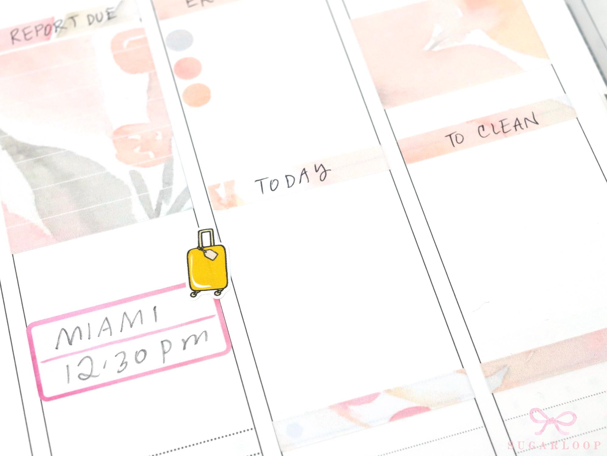 Cute Suitcase Icons for Planners & Journals – Holiday & Trip Planning and Journaling