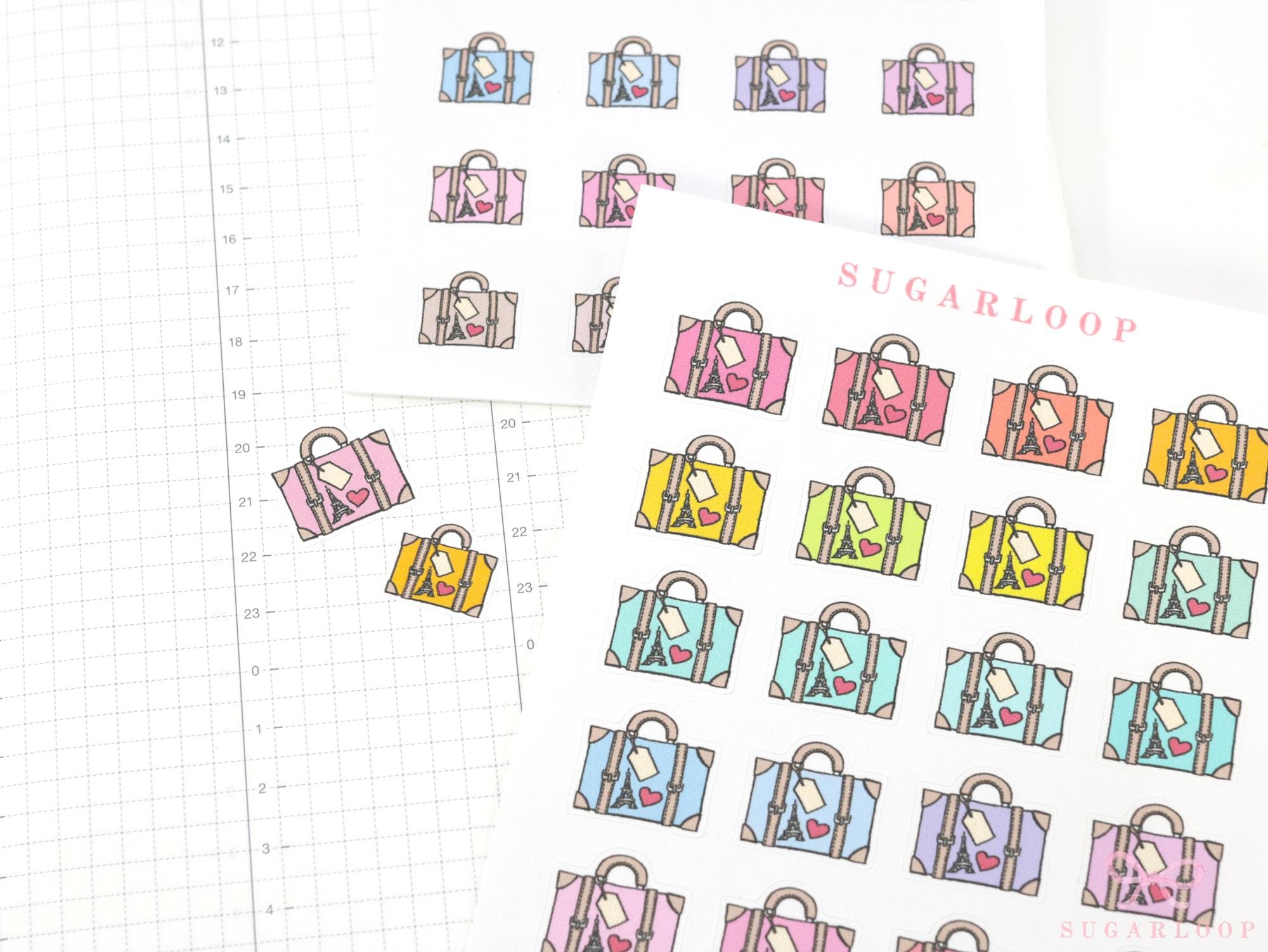 Cute Vintage Travel Icon Stickers for Planners & Journals – Holiday & Trip Bujo Journaling