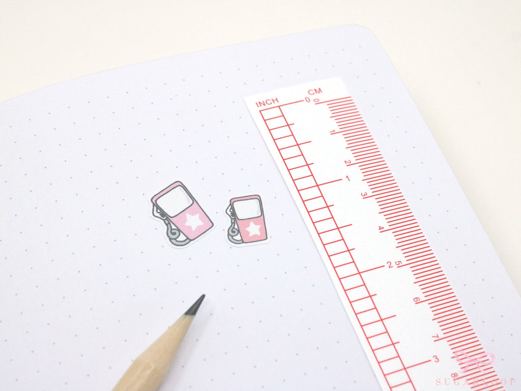 Vintage Style Cute Kawaii Doodle Gas Pump Petrol Planner & Journal Stickers
