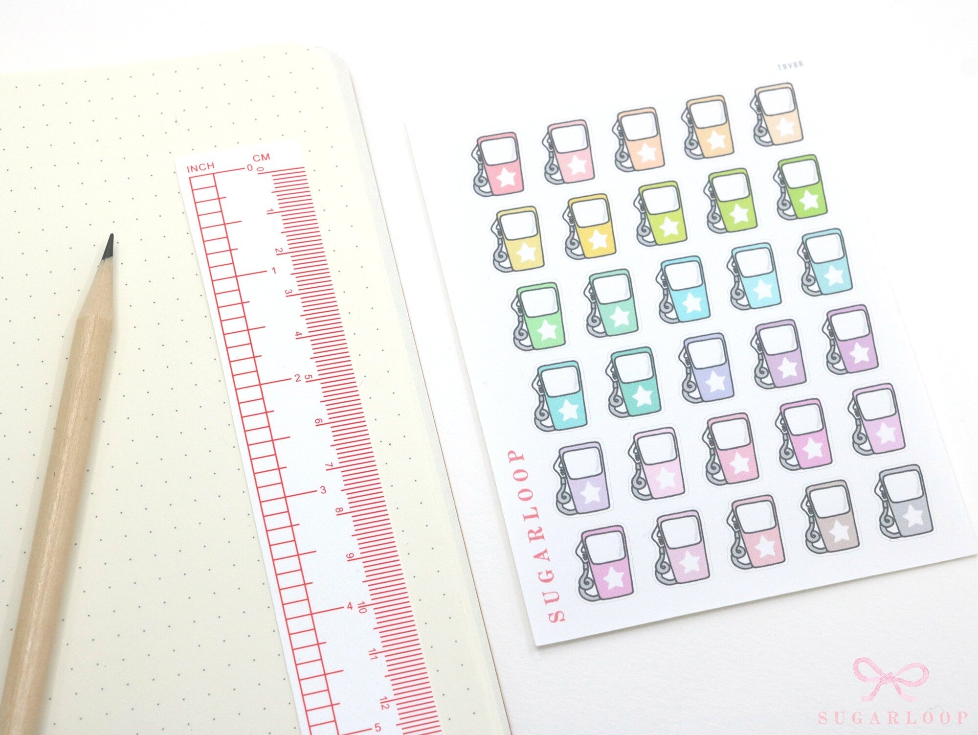 Vintage Style Cute Kawaii Doodle Gas Pump Petrol Planner & Journal Stickers