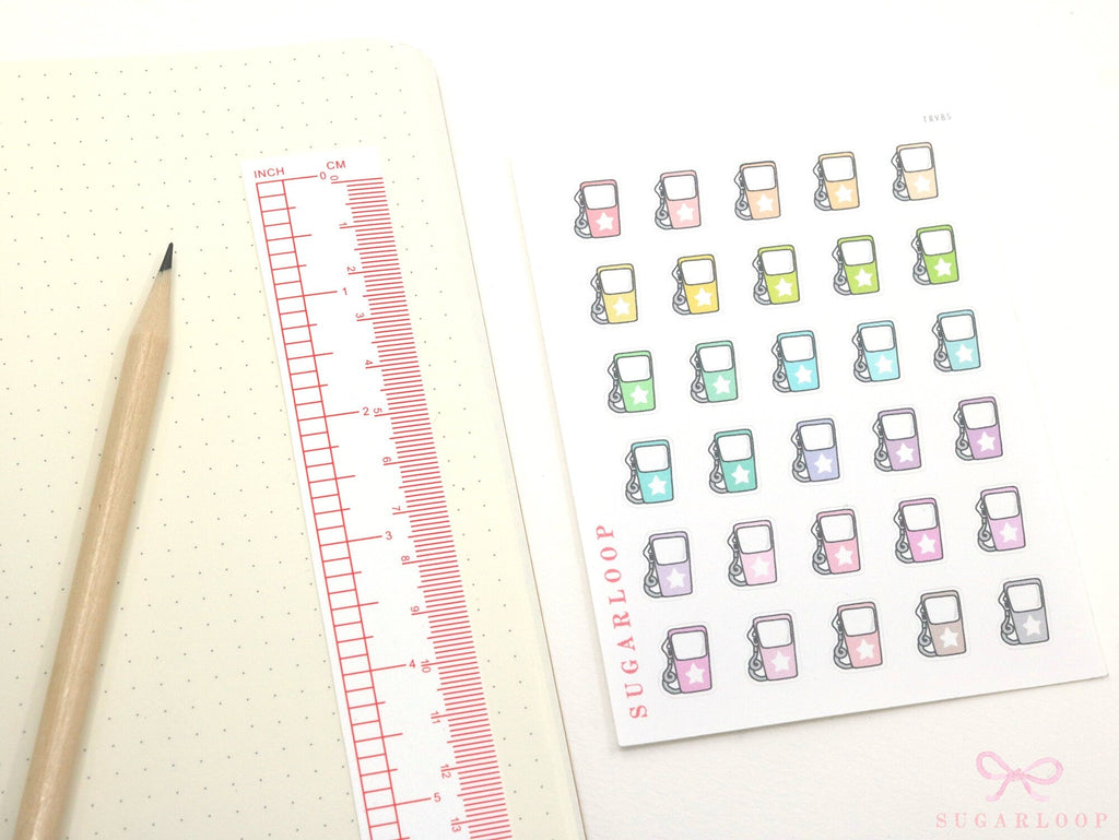 Vintage Style Cute Kawaii Doodle Gas Pump Petrol Planner & Journal Stickers