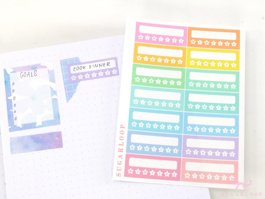 Weekly Habit Tracker Vertical Sidebar Bujo Planner Stickers: 1.5in(38 mm) Wide
