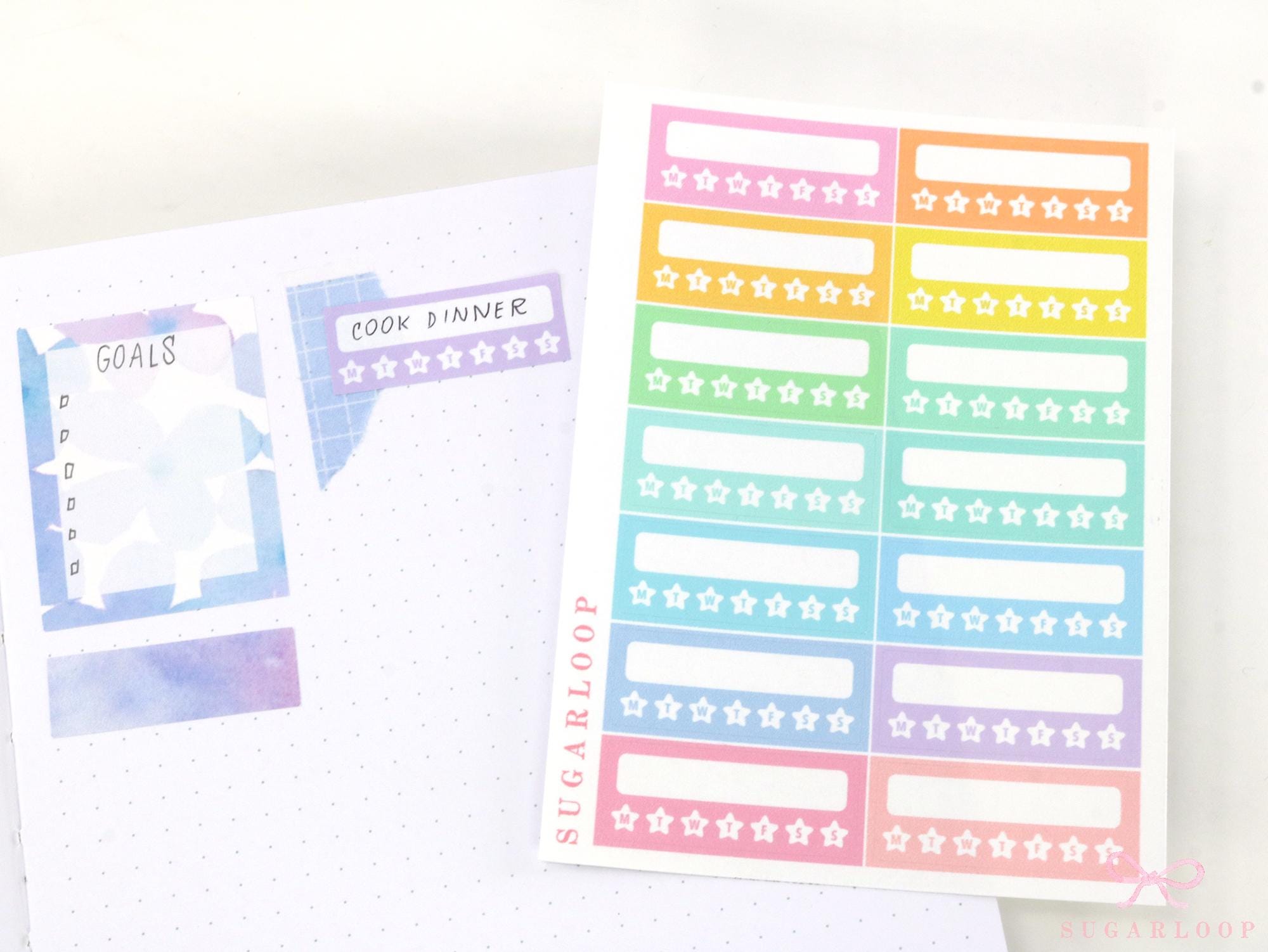 Weekly Habit Tracker Vertical Sidebar Bujo Planner Stickers: 1.5in(38 mm) Wide