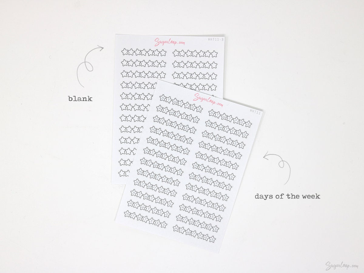 Weekly Sidebar Habit Tracker Bujo Planner Stickers: 1.5in (38mm) Wide