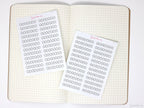Weekly Sidebar Habit Tracker Bujo Planner Stickers: 1.5in (38mm) Wide