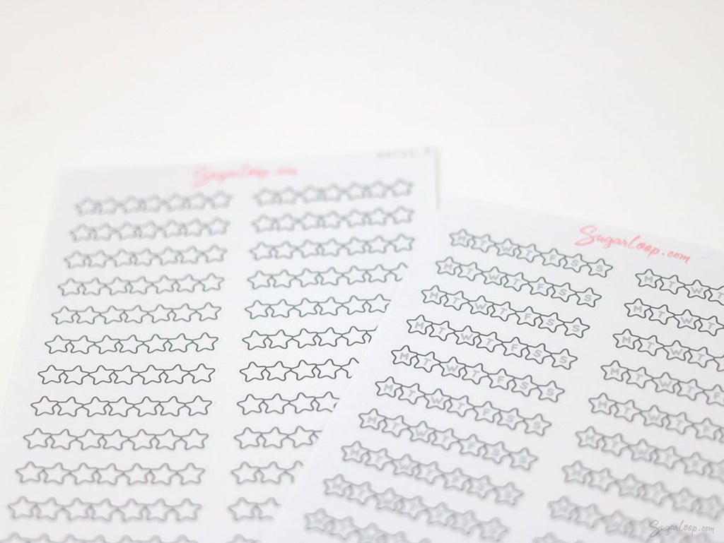Weekly Sidebar Habit Tracker Bujo Planner Stickers: 1.5in (38mm) Wide