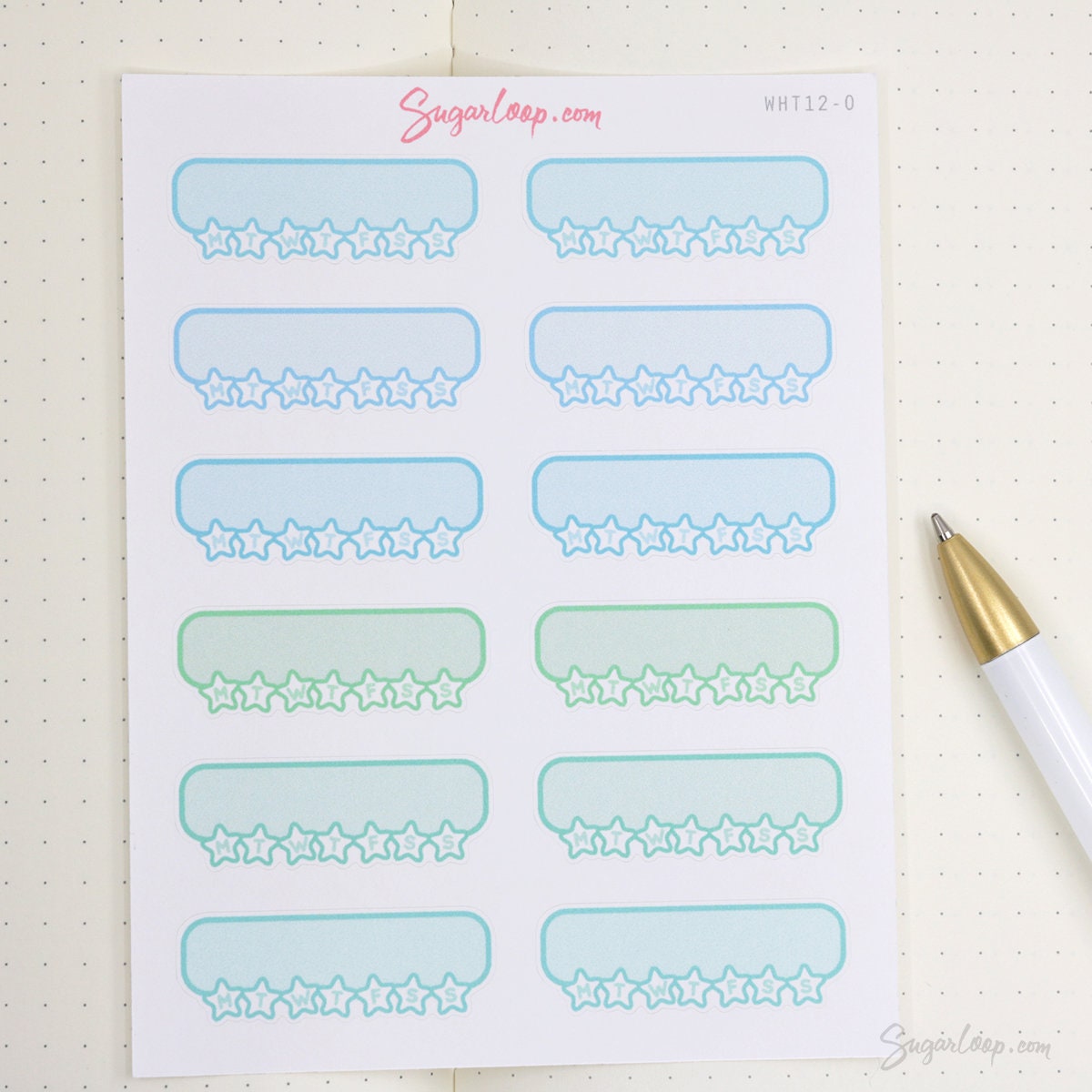 Cute Kawaii Style Weekly Habit Tracker Bujo Planner Stickers: Rainbow