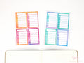 Weekly Sidebar Work Habit Tracker Bujo Planner Stickers: 1.5in (38mm) Wide