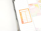 Weekly Sidebar Work Habit Tracker Bujo Planner Stickers: 1.5in (38mm) Wide