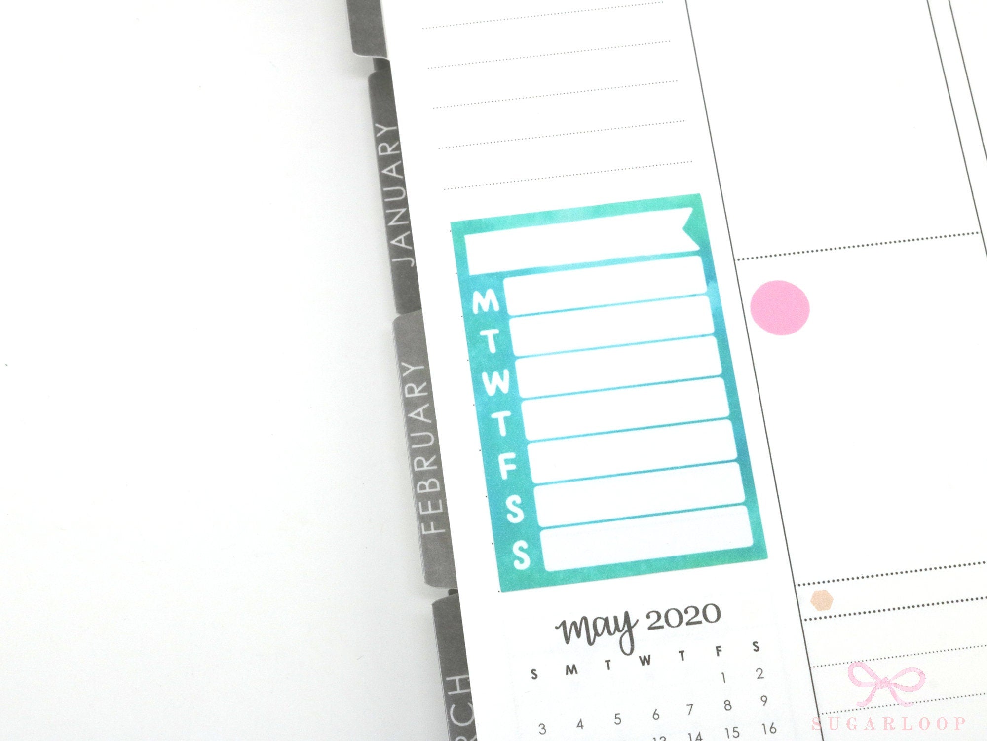 Weekly Sidebar Work Habit Tracker Bujo Planner Stickers: 1.5in (38mm) Wide