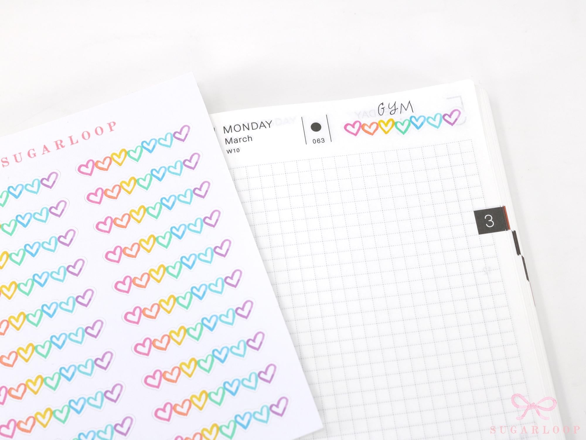 Weekly Habit Tracker Vertical Sidebar Bujo Planner Stickers: 1.5in(38 mm) Wide