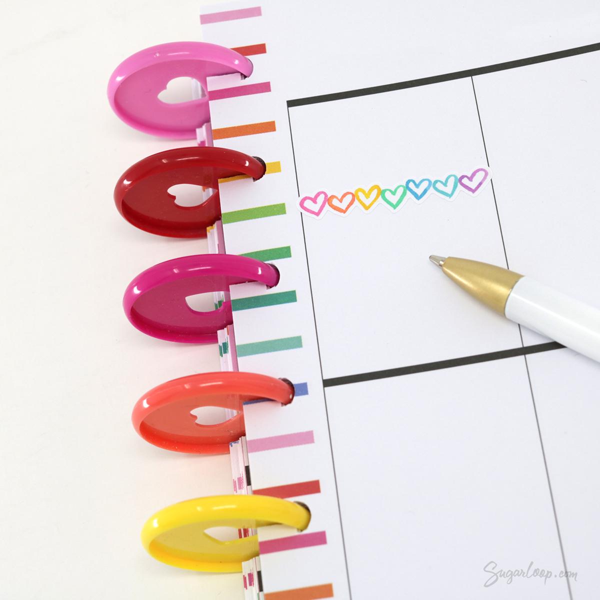 Weekly Habit Tracker Vertical Sidebar Bujo Planner Stickers: 1.5in(38 mm) Wide