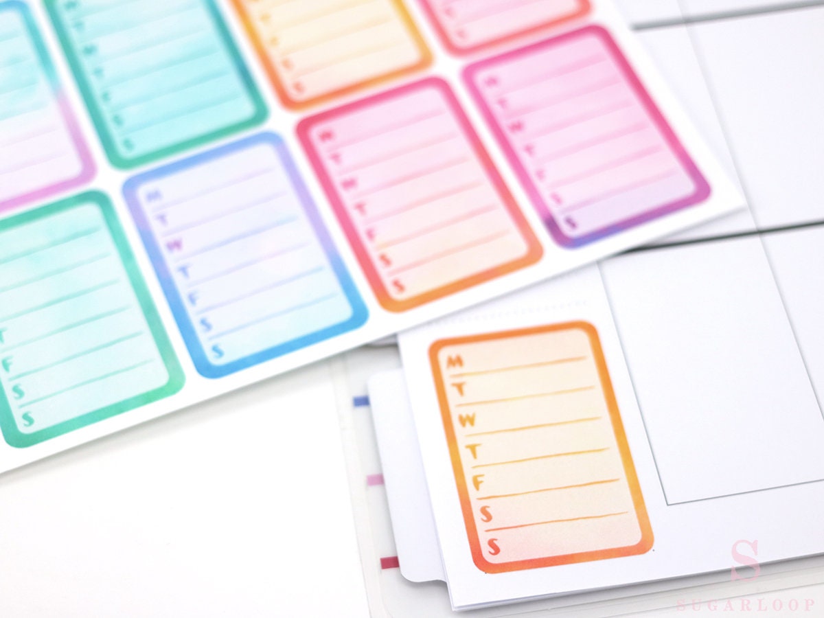 Full Box Bujo Planner Stickers: 1.5in (38 mm) Wide