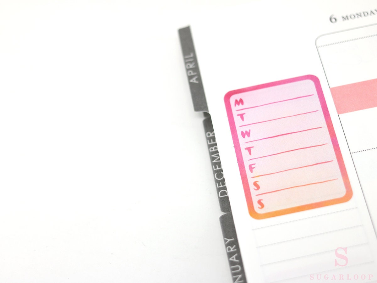 Full Box Bujo Planner Stickers: 1.5in (38 mm) Wide