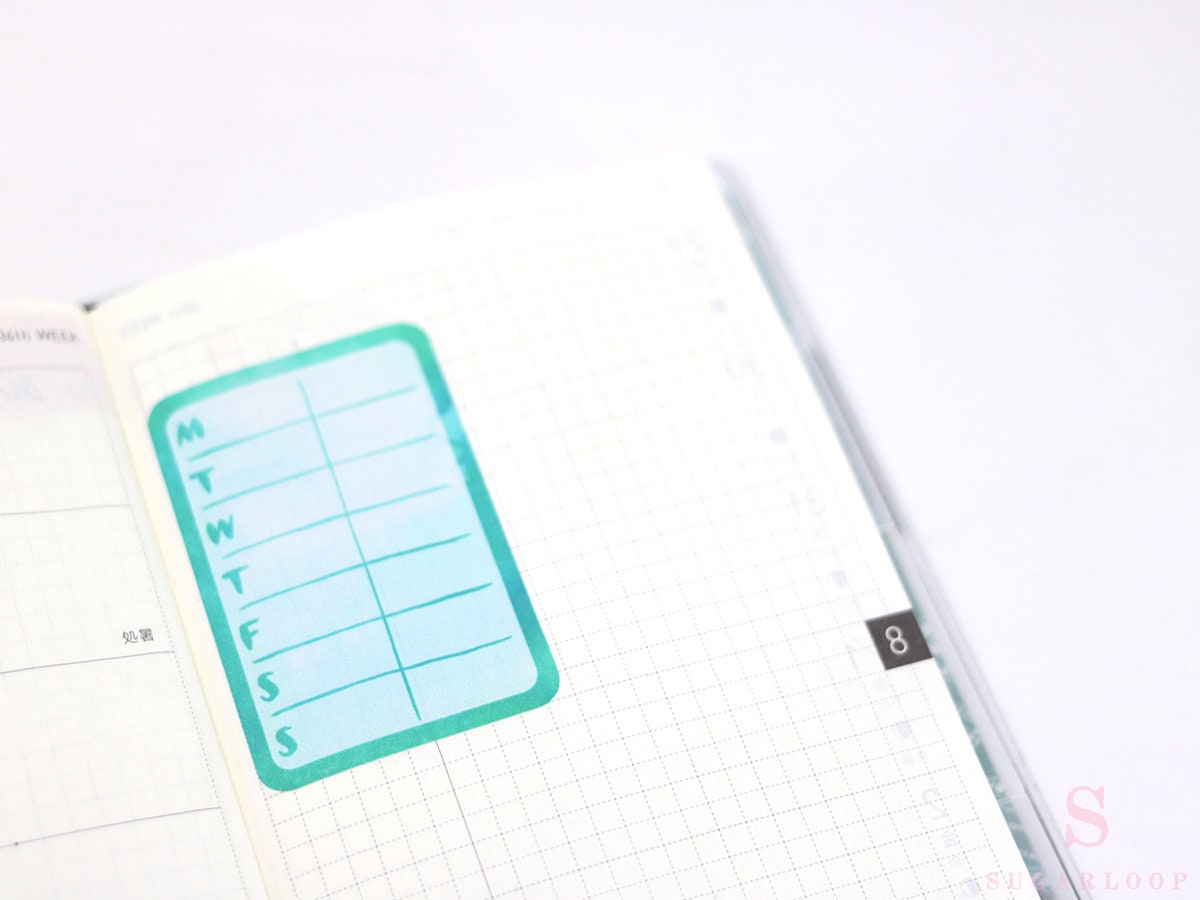 Full Box Bujo Planner Stickers: 1.5in (38 mm) Wide