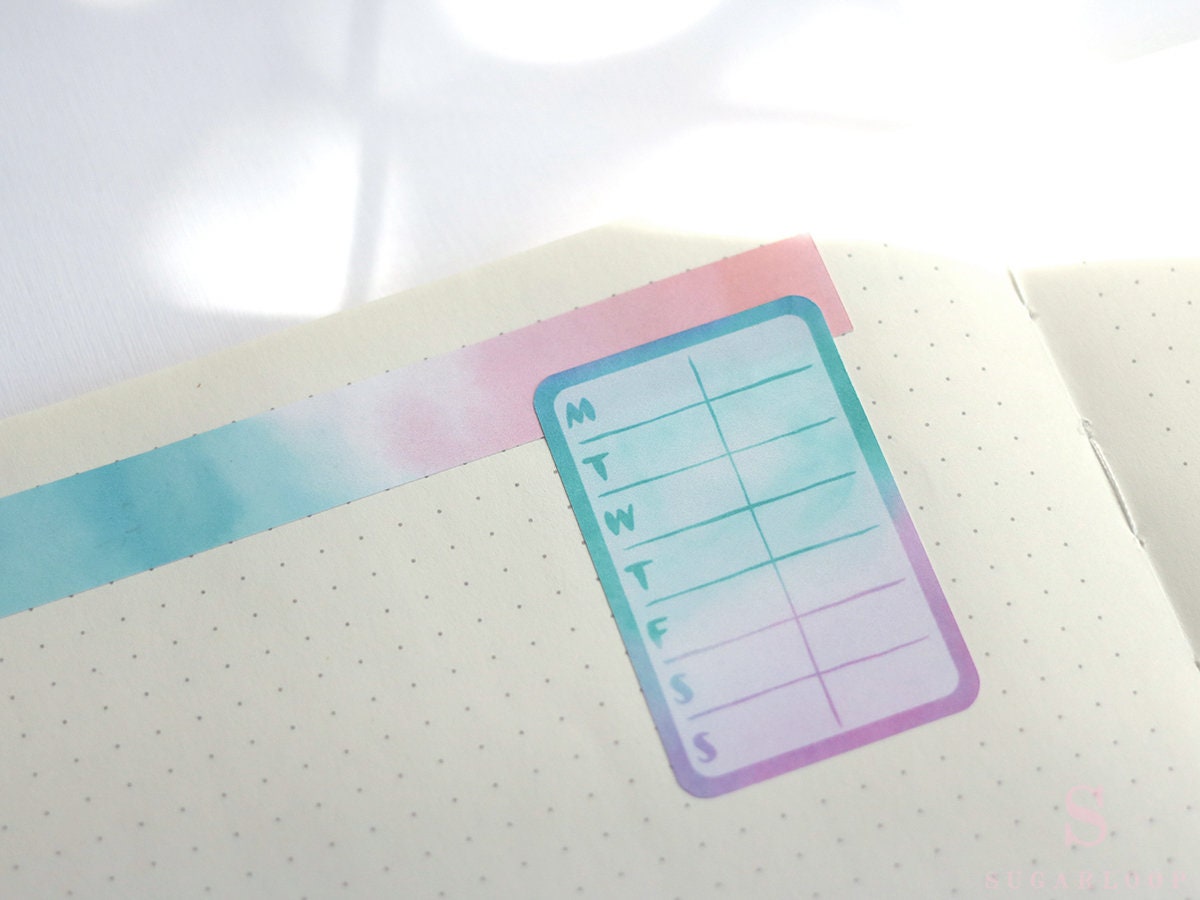 Full Box Bujo Planner Stickers: 1.5in (38 mm) Wide