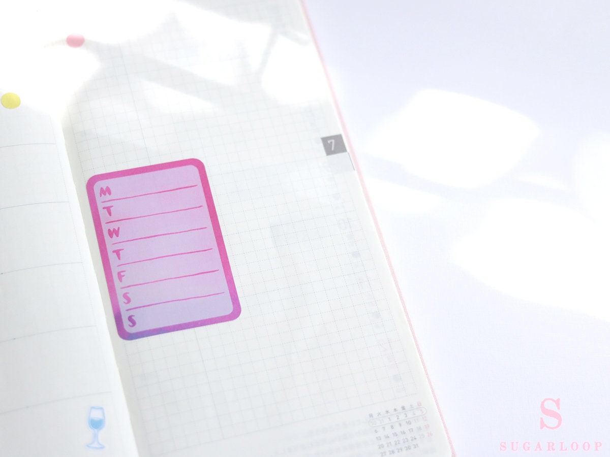 Full Box Bujo Planner Stickers: 1.5in (38 mm) Wide