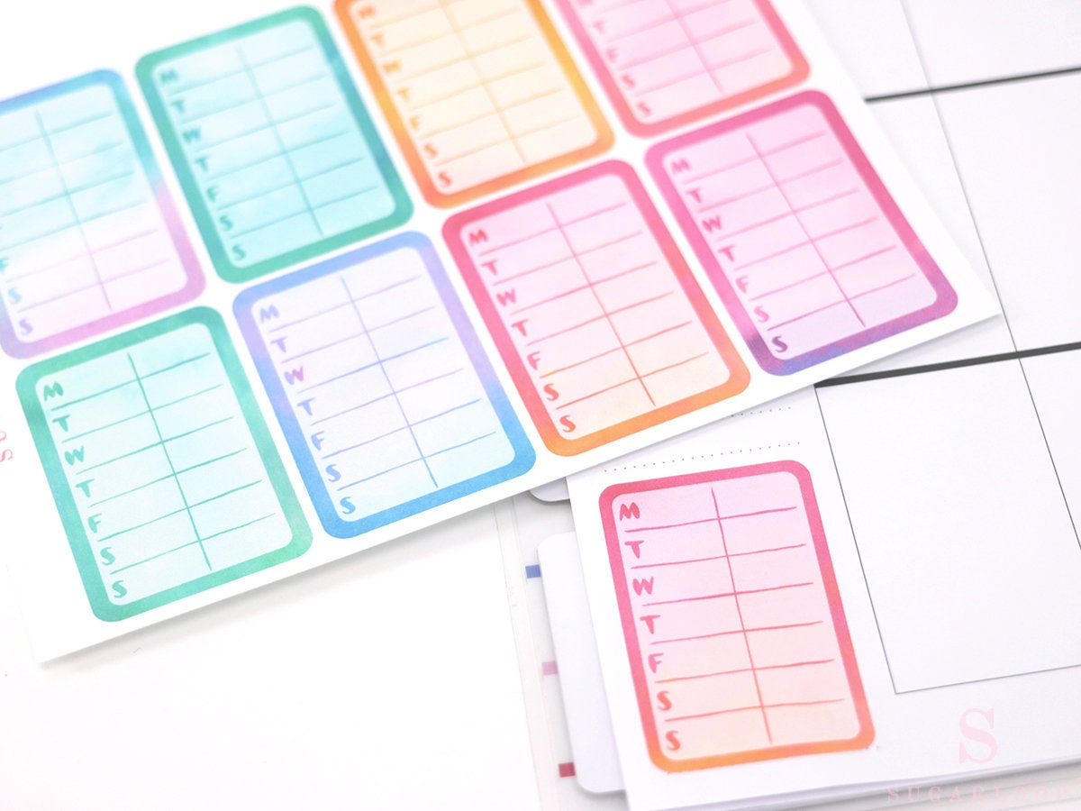 Full Box Bujo Planner Stickers: 1.5in (38 mm) Wide